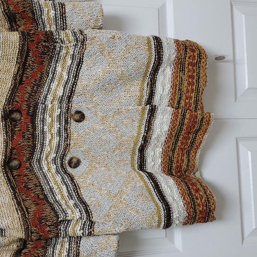Free People Painted Desert Sweater Coat/Neutral - Picture 5 of 16
